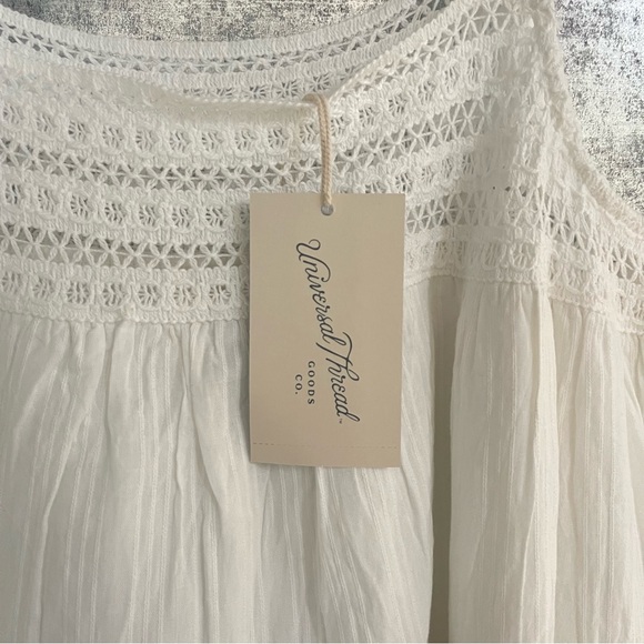 Women's Sleeveless Crochet Trim Dress -Universal Thread™White Multiple Sizes 11 - Picture 7 of 9